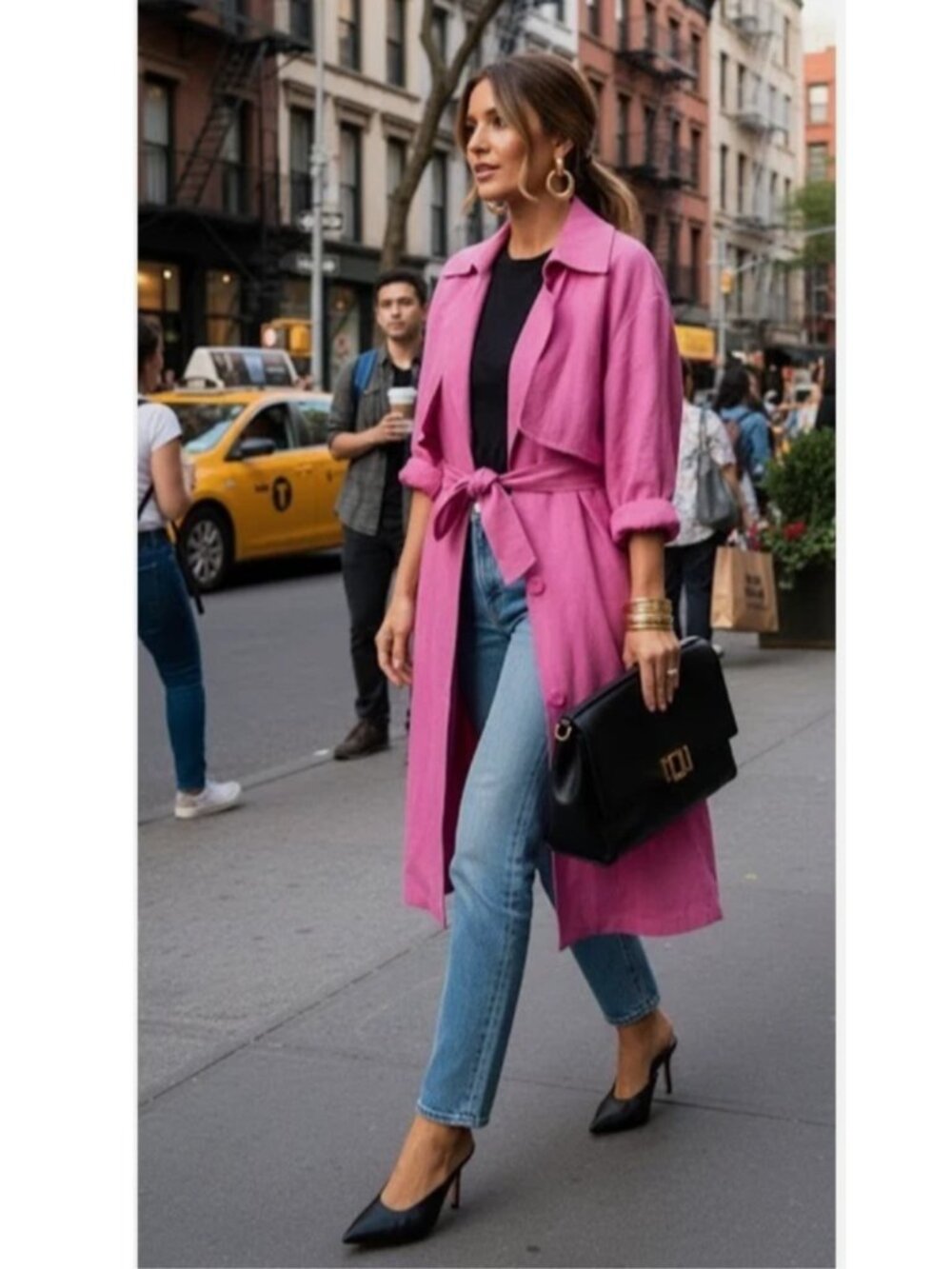 ILANA KOHN "perfect dress up-down" linen trench garmentory pocket jacket $465 S - Picture 12 of 12